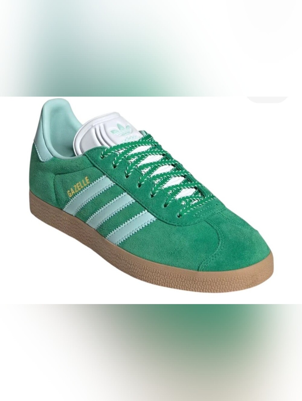 Rare Adidas Green And Semi Flash Aqua Suede Gazelle
